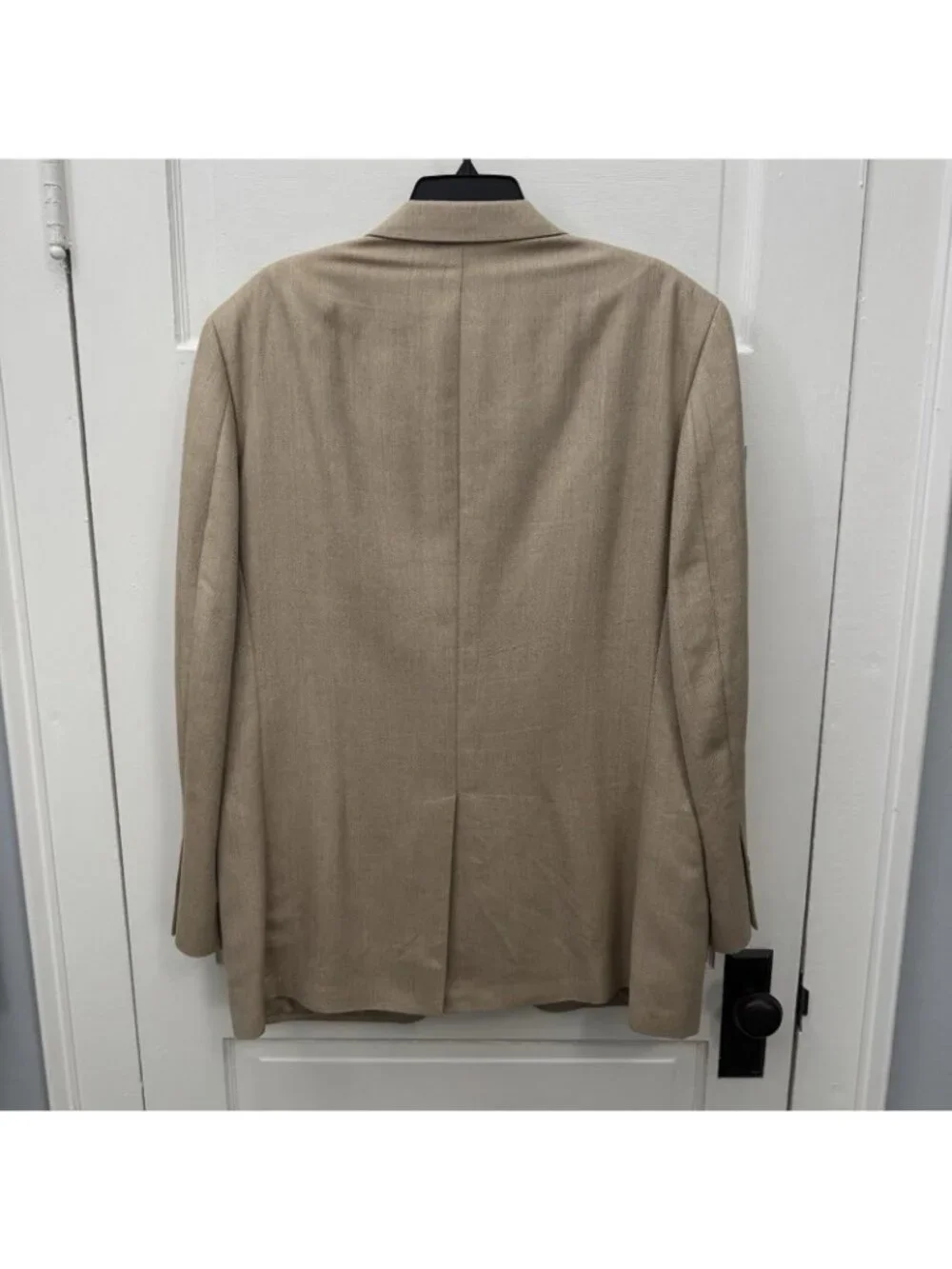 Jos. A. Bank Signature 44L Silk Camel Hair Tan Herringbone Sport Coat